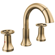 Trinsic 3-Hole Widespread Pull Out Sprayer Bathroom Faucet, 2-Handle Bathroom Sink Faucet in Champagne Bronze