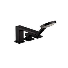 Metropol Single Handle Deck Mounted Roman Tub Faucet Trim with Diverter and Handshower in Matte Black | product photo