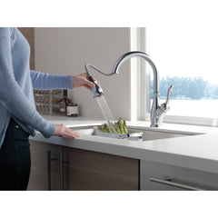 Leland Pull Down Sprayer Kitchen Sink Faucet, Single Handle Kitchen Faucet in Arctic Stainless | product photo