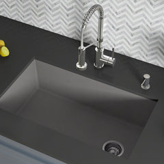 Forteza™ 32" L Undermount Single Bowl Granite Kitchen Sink in Grey | product photo