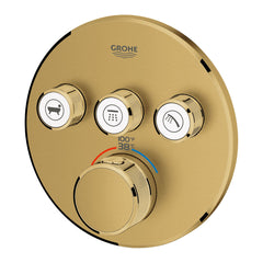 Grohtherm Triple-Function Shower Thermostatic Valve Trim Kit in Brushed Cool Sunrise | product photo