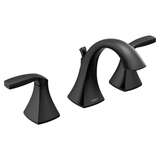 Voss Two-Handle 8 Inch Widespread Bathroom Faucet Trim Kit, Valve Included in Matte Black