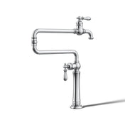Artifacts Single-Hole Deck-Mount Pot Filler with Extended Spout in Polished Chrome