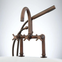 Sebastian Deck Mounted Roman Tub Faucet with Cross Handles in Oil Rubbed Bronze | product photo