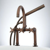Sebastian Deck Mounted Roman Tub Faucet with Cross Handles in Oil Rubbed Bronze