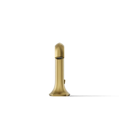 Kohler Occasion Bathroom Sink Spout with Straight Design and Drain Assembly in Vibrant Brushed Moderne Brass | product photo