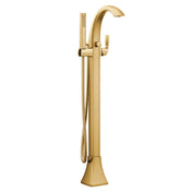 Voss Single Handle Floor Mounted Tub Filler in Brushed Gold
