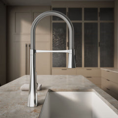 Kohler Graze Single-Handle Semi-Professional Kitchen Sink Faucet With 24-5/16-In Spout in Polished Chrome | product photo