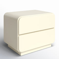 2-Drawer Chest, MDF Frame, Acacia Solid and Manufactured Wood Top, Cream