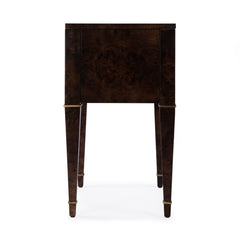 2-Drawer Chest, Poplar and Mappa Burl Veneer, Dark Burl, Gold Handles