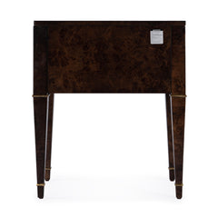 2-Drawer Chest, Poplar and Mappa Burl Veneer, Dark Burl, Gold Handles