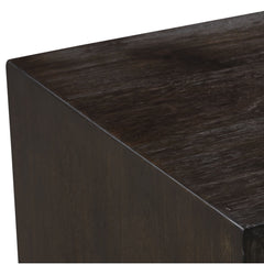 2-Drawer Nightstand in Acacia Wood, Basalt Gray