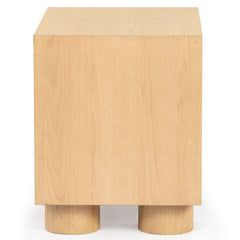 2-Drawer Nightstand, Solid Rubberwood and Manufactured Wood, Rectangular