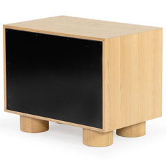 2-Drawer Nightstand, Solid Rubberwood and Manufactured Wood, Rectangular