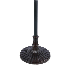 2-Light Floor Lamp with Stained Glass Bowl Shade in Antique Bronze