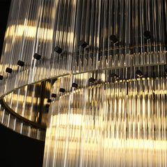 2-Tier Round Crystal Chandelier with 16 LED Lights in Matte Black