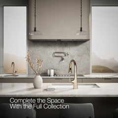 Kohler Graze Touchless Pull-Down Kitchen Sink Faucet With Three-Function Sprayhead in Vibrant Brushed Bronze | product photo