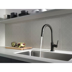Trinsic Matte Black Touch Kitchen Faucet with Pull Down Sprayer | product photo