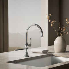 Kohler Artifacts Single-Hole Kitchen Faucet with Swing Spout, Arc Spout Design in Polished Chrome | product photo
