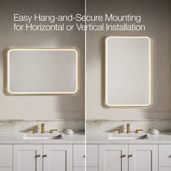 Kohler Essential 22" X 34" Rectangular Lighted Framed Mirror | product photo
