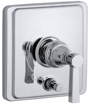 Pinstripe Rite-Temp Pressure-Balancing Shower Faucet Trim with Diverter and Plain Lever Handle in Polished Chrome