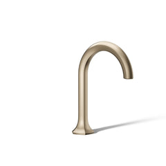 Kohler Occasion Sink Spout with Cane Design Single Hole Bathroom Faucet with Drain Assembly in Vibrant Brushed Bronze | product photo