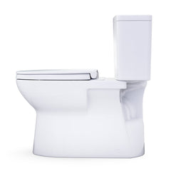 Glaston Two-Piece Elongated 1.28 GPF WASHLET+ and Auto Flush Ready Universal Height Toilet with CEFIONTECT and SS124 SoftClose Seat, Cotton White - MS472124CEFG#01 | product photo