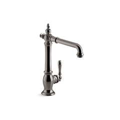 Artifacts Single-Hole Kitchen Sink Faucet with 13-1/2-in Swing Spout, Victorian Spout Design in Vibrant Titanium | product photo
