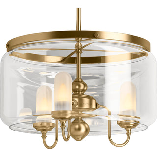 Artifacts 3 Light Lantern Drum Chandelier in Moderne Brushed Gold