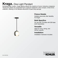 Kraga 10" 1 - Light Pendant in Matte Black | product photo