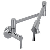 Chrome two-handle pot filler kitchen faucet
