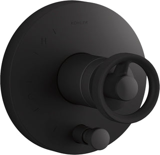 Components Rite-Temp Shower Valve Trim with Diverter and Industrial Handle in Matte Black