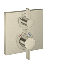 Ecostat Square Temperature Memory Thermostatic Valve Trim in Brushed Nickel | product photo