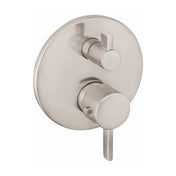 Ecostat S Thermostatic Volume Control and Diverter Faucet Trim with Lever Handle in Brushed Nickel