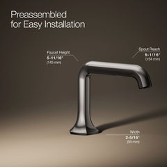Kohler Occasion Widespread Bathroom Sink Faucet Spout with Straight Design and Drain Assembly in Vibrant Titanium | product photo