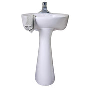 Cornice 18.5'' White Vitreous China U-Shaped Bathroom Sink with Overflow
