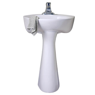 Cornice 18.5'' White Vitreous China U-Shaped Bathroom Sink with Overflow