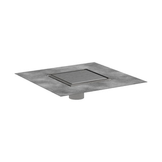 Rain Brilliance 6"x 6" Trim Tileable Rear Cover and Rough in Brushed Stainless Steel