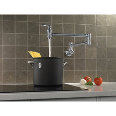 Traditional Pot Filler Kitchen Faucet in Arctic Stainless | product photo