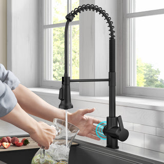 Britt Touchless Sensor Commercial Single Handle Pull Down Kitchen Faucet in Matte Black