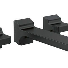 Pivotal Double Handle Wall Mounted Bathroom Faucet in Matte Black | product photo