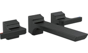 Pivotal Double Handle Wall Mounted Bathroom Faucet in Matte Black