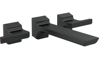 Pivotal Double Handle Wall Mounted Bathroom Faucet in Matte Black