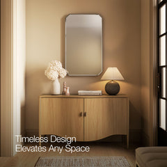 Claude 24" X 40" Rectangular Framed Mirror in Vibrant Polished Nickel | product photo