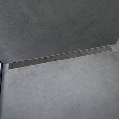 RainDrain Linear Grid Shower Drain 27 5/8" in Brushed Stainless Steel | product photo