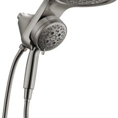 6-Setting HydroRain 2-in-1 Dual Shower Head with ProClean Spray, 1.75 GPM in Lumicoat Black Stainless | product photo