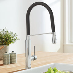 Concetto™ Semi-Pro Dual Spray Pull Down Single Handle Kitchen Faucet in StarLight Chrome | product photo