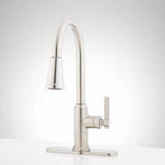 Greyfield 1.8 GPM Single Hole Pull Down Kitchen Faucet in Stainless Steel | product photo