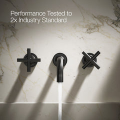 Purist Wall Mounted Bathroom Sink Faucet Trim in Matte Black | product photo
