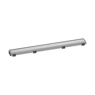 RainDrain Match Drain Trim 27 5/8" with Height Adjustable Frame in Brushed Stainless Steel